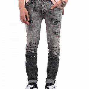 Project X Paris Slim Grey Ripped Jeans Mens (New without tags)